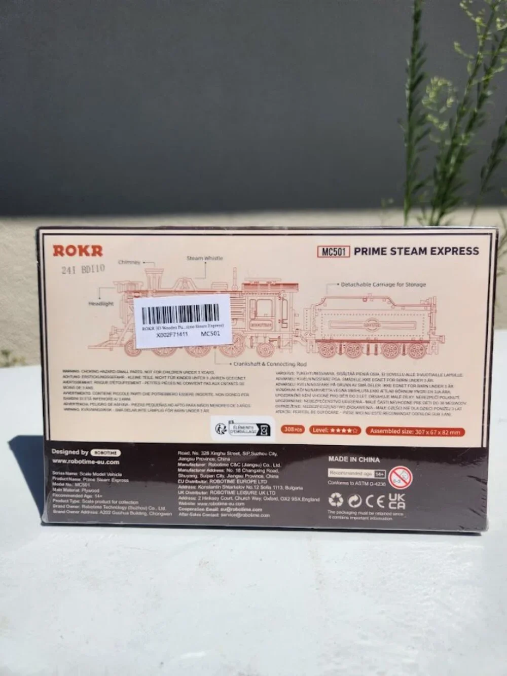 New Rokr 3D Wooden Puzzle Mechanical Train Model Kit Toy Building Set Gift Steam